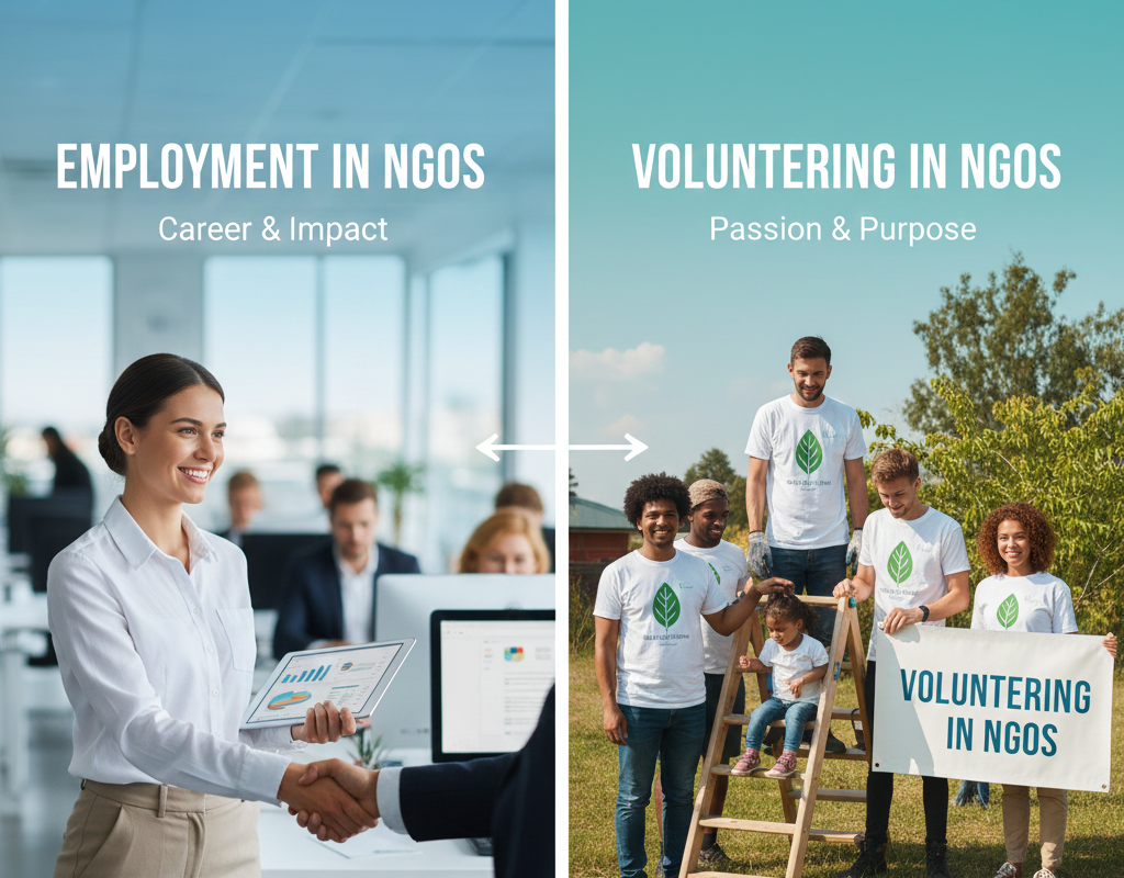 NGOs में रोजगार बनाम स्वयंसेवा