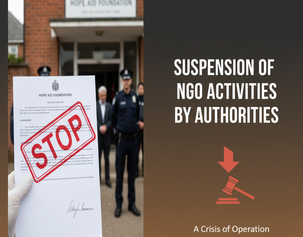 अधिकारियों द्वारा NGO गतिविधियों पर निलंबन