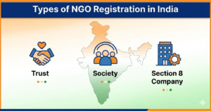 NGO Registration Process in India भारत में NGO रजिस्ट्रेशन के प्रकार
