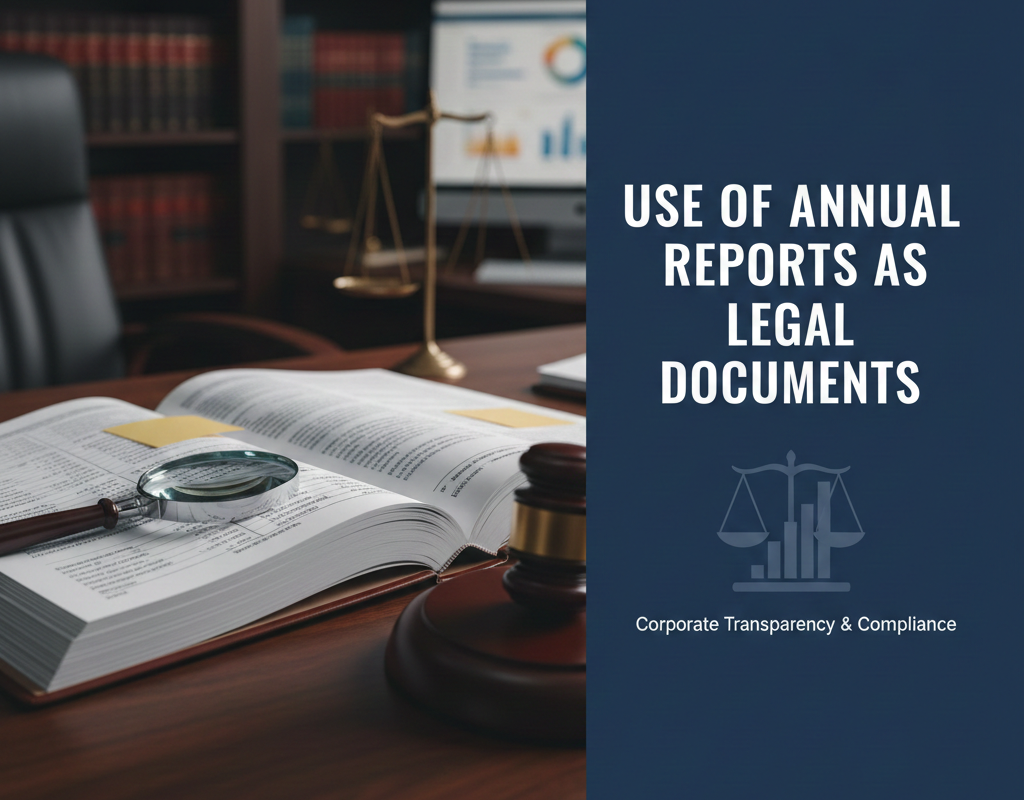 भारत में वार्षिक रिपोर्ट का कानूनी दस्तावेज़ के रूप में उपयोग