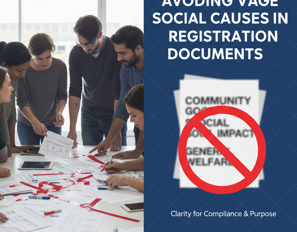 NGO पंजीकरण दस्तावेज़ में अस्पष्ट सामाजिक