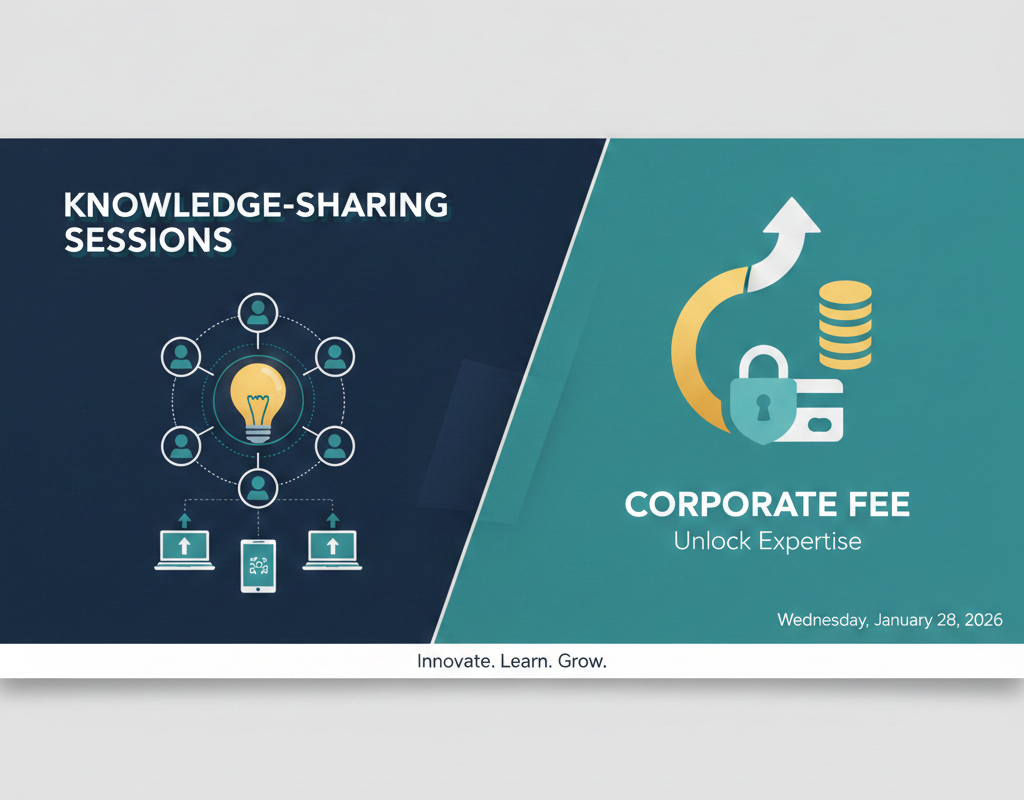 कॉर्पोरेट शुल्क के साथ ज्ञान-साझा सत्र आयोजित करना
