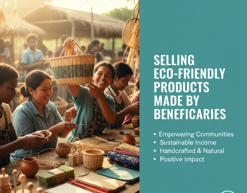 लाभार्थियों द्वारा निर्मित इको-फ्रेंडली उत्पादों की बिक्री
