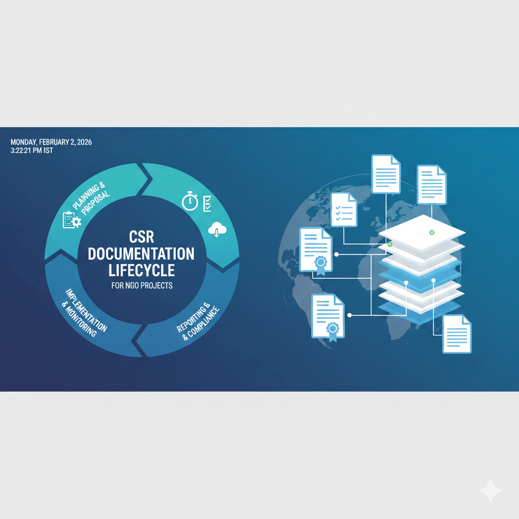 एनजीओ परियोजनाओं के लिए CSR दस्तावेज़ीकरण जीवनचक्र