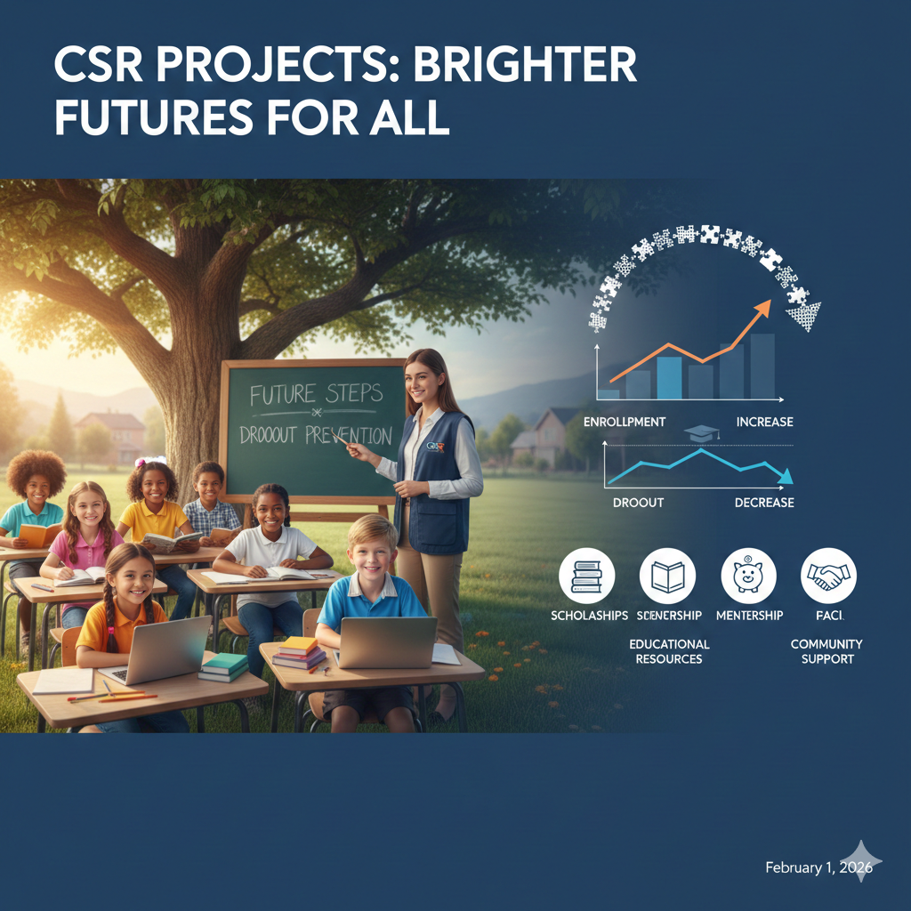 CSR परियोजनाएँ और स्कूल ड्रॉपआउट रोकने के प्रयास