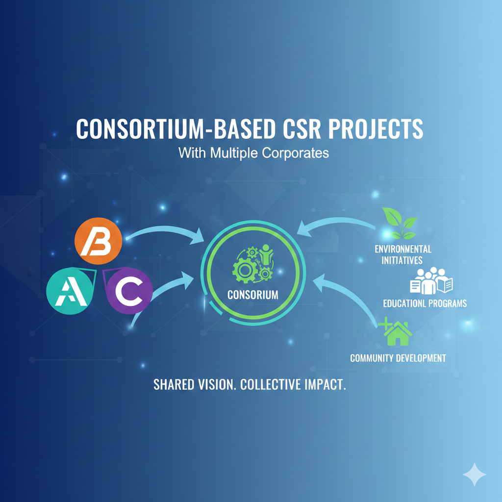 मल्टीपल कॉर्पोरेट्स के साथ कंसोर्टियम आधारित CSR प्रोजेक्ट्स