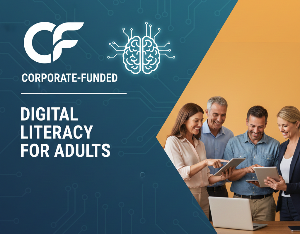 वयस्कों के लिए कॉर्पोरेट-वित्तपोषित डिजिटल साक्षरता