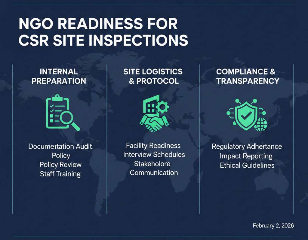 CSR साइट निरीक्षण के लिए NGO की तैयारी